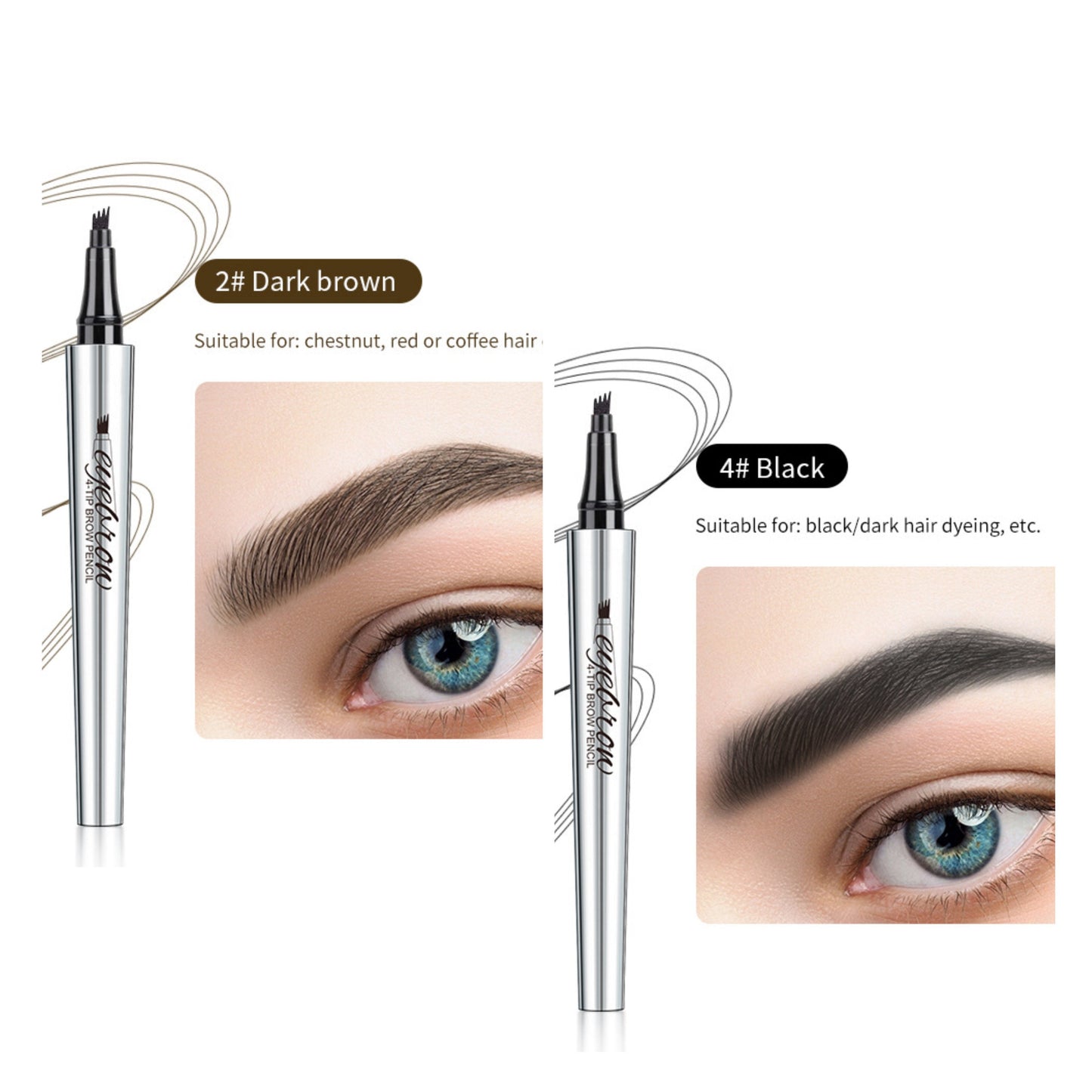 Wasserdichter 3D-Augenbrauenstift Microblading Tattoo Pen mit 4 Zähnen