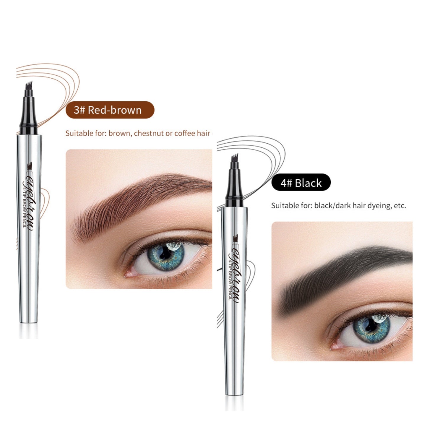 Wasserdichter 3D-Augenbrauenstift Microblading Tattoo Pen mit 4 Zähnen