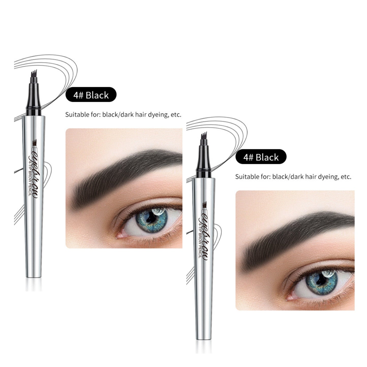 Wasserdichter 3D-Augenbrauenstift Microblading Tattoo Pen mit 4 Zähnen