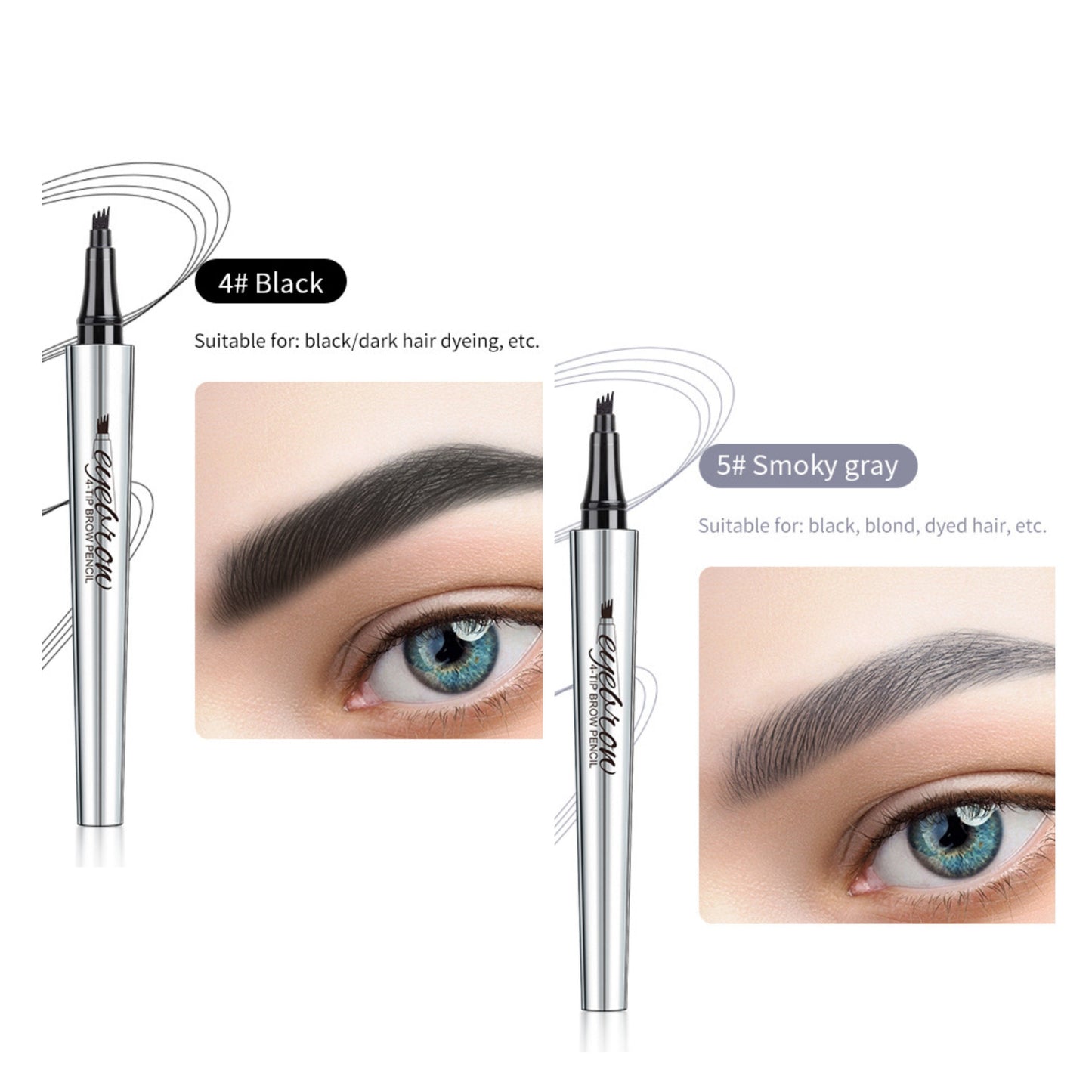 Wasserdichter 3D-Augenbrauenstift Microblading Tattoo Pen mit 4 Zähnen