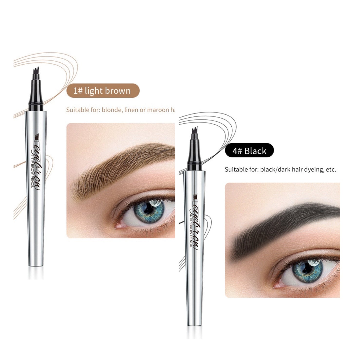 Wasserdichter 3D-Augenbrauenstift Microblading Tattoo Pen mit 4 Zähnen